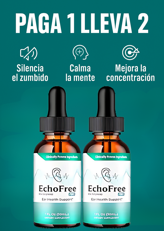 ¡OFERTA 2X1! ECHO FREE™ Adios a los zumbidos y dolor de oido desde la primera aplicación